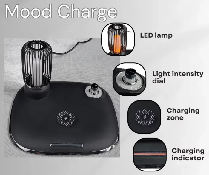 Mood Charge Draadloze smartphone oplader met dimbaar sfeerlamp - Afbeelding 3