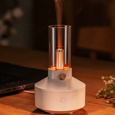 Time2Scent - Vibe Diffuser - Luchtbevochtiger - Sfeerlamp - USB C - Wit - Industrieel design - Vintage